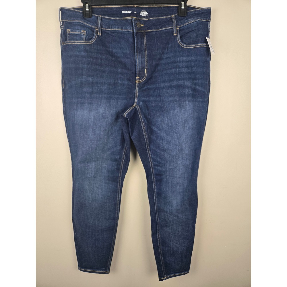 Old Navy Rockstar Super Skinny High Rise Dark Wash Jeans Womens 20 552733-00-1